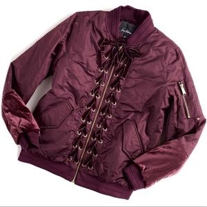 Sam Edelman Bomber Velvet Trim Jacket